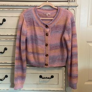 Cropped cardigan sweater